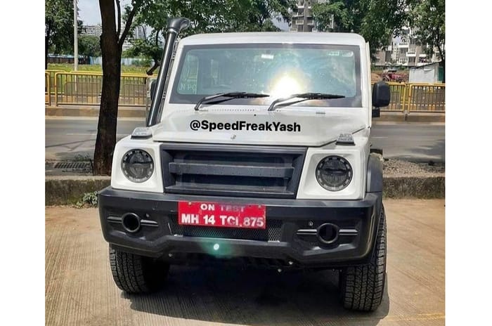 5 door Force Gurkha spied in near-production guise 5 door Force Gurkha spied front